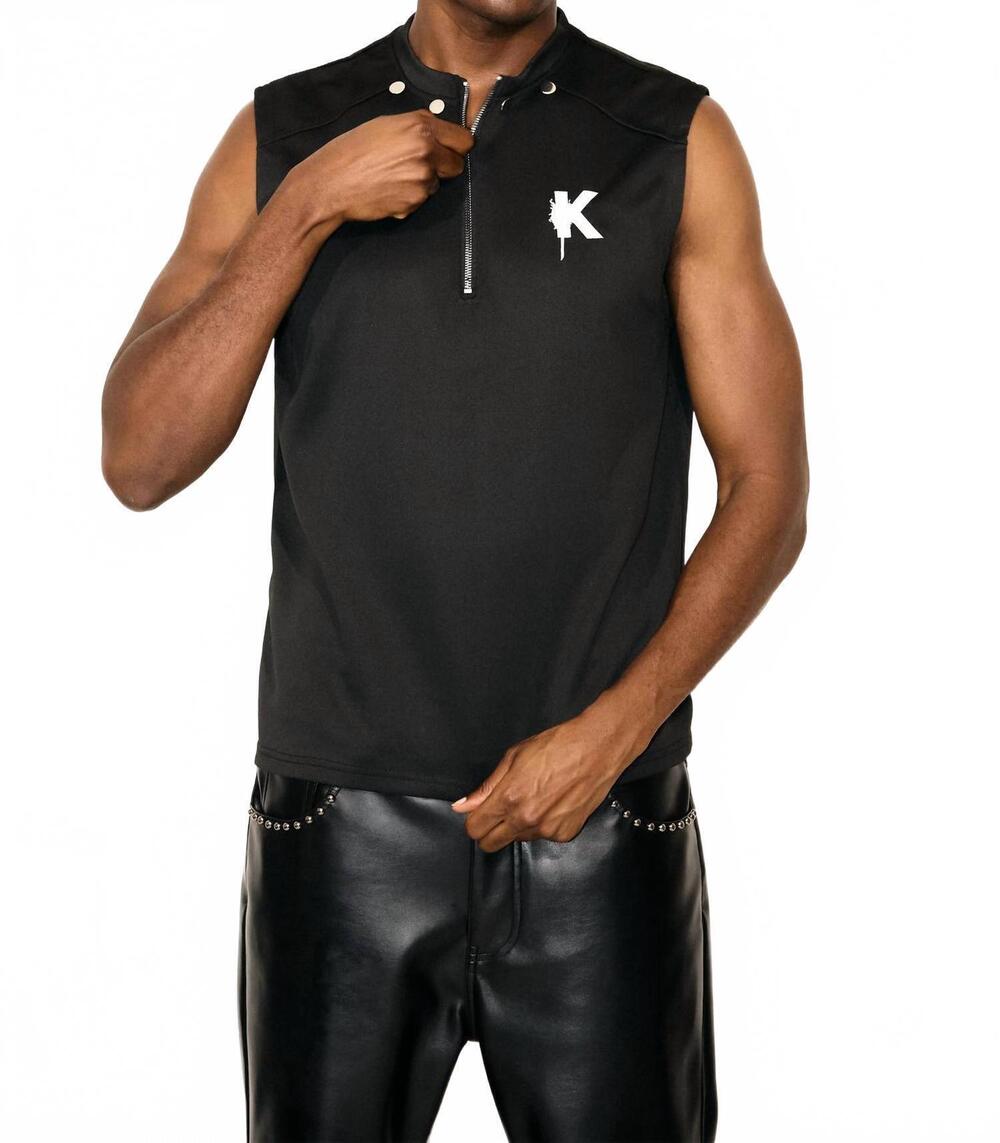 NEW KNOTWTR unisex chrome studded vest in black